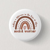 ソーシャルワーカーの感謝の卒業式の贈り物 缶バッジ (正面)