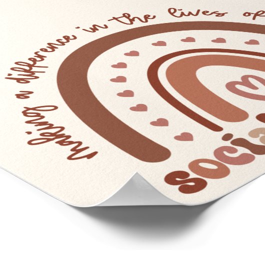 ソーシャルワーカーの感謝の気持ち卒業社会活動 ポスター (角)