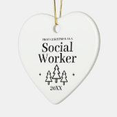 ソーシャルワーカーの新しいジョブのクリスマス セラミックオーナメント (左)