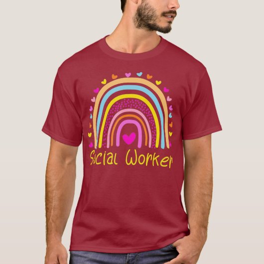 ソーシャルワーカーの虹 Tシャツ (正面)