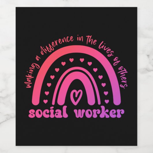 ソーシャルワーカーの評価と卒業 ワインラベル (シングルラベル)