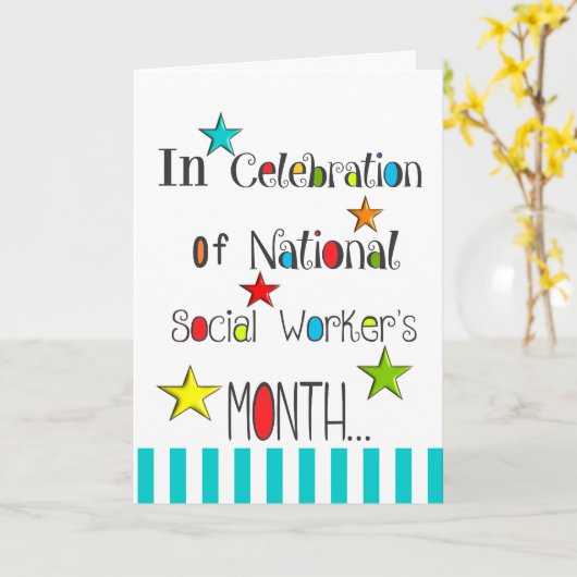 ソーシャルワーカーの1か月の感謝の気持ち カード (黄色い花)