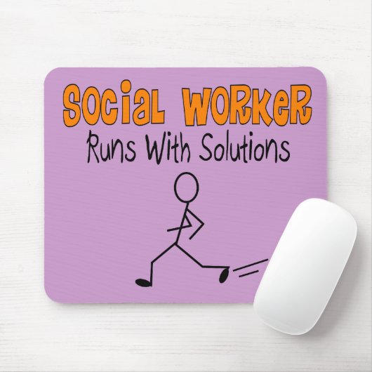 ソーシャルワーカーの"解決"のおもしろいなギフトと走ります マウスパッド (マウス)