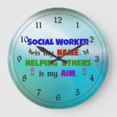 ソーシャルワーカーは私の名前 ラージ壁時計 (正面)