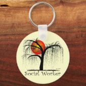 ソーシャルワーカーアートのツリーの贈り物 キーホルダー (正面)