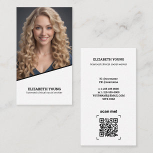 ソーシャルワーカーカスタムのライセンス写真とQR 名刺