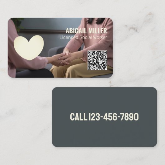 ソーシャルワーカーカスタムのQR 名刺 (正面/裏面)