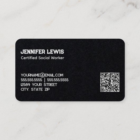 ソーシャルワーカーカスタムのQR 名刺 (裏面)