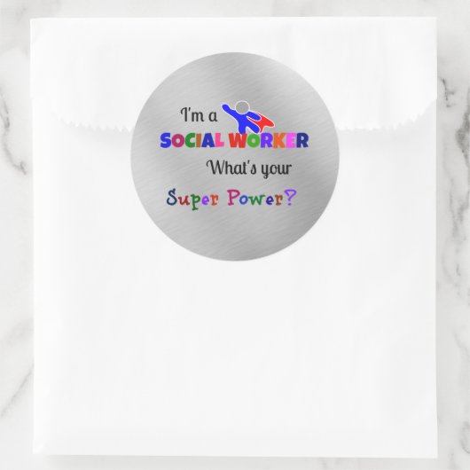 ソーシャルワーカースーパーヒーローおもしろいデザイン ラウンドシール (バッグ)