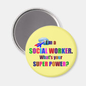 ソーシャルワーカースーパーヒーローユーモア マグネット (正面/裏面)
