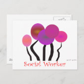 ソーシャルワーカーツリーアートデザインギフト ポストカード (正面/裏面)