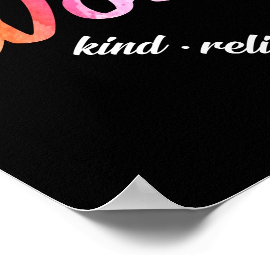 ソーシャルワーカーハートワードクラウドウォーターカラーレインボー ポスター (角)