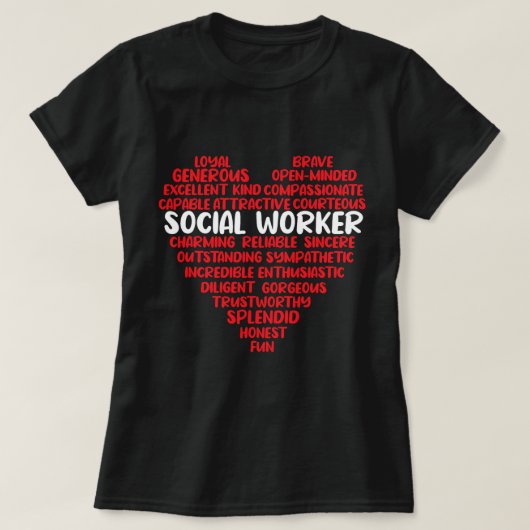 ソーシャルワーカーハート医療社会事業 Tシャツ (デザイン正面)