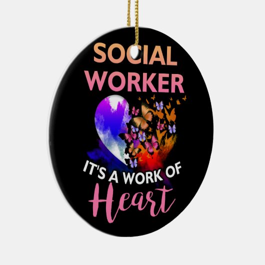 ソーシャルワーカーハート蝶の仕事蝶の会 セラミックオーナメント (右)