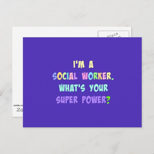 ソーシャルワーカーユーモア,パステルレタリング,ブルーインディゴ ポストカード (正面/裏面)
