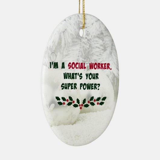 ソーシャルワーカーユーモア、ホリデーカラーズ セラミックオーナメント (右)