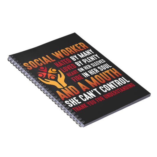 ソーシャルワーカー女性教育者ソーシャルワーキングガール ノートブック (右側)