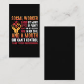 ソーシャルワーカー女性教育者ソーシャルワーキングガール 名刺 (正面/裏面)