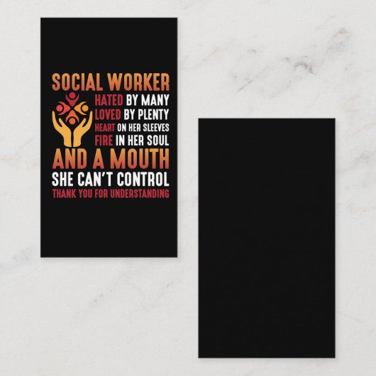 ソーシャルワーカー女性教育者ソーシャルワーキングガール 名刺 (正面/裏面)