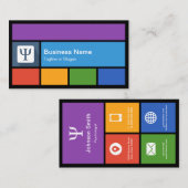 ソーシャルワーカー心理学者カラフルタイルクリエイティブ 名刺 (正面/裏面)