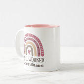 ソーシャルワーカー感謝ボホレインボー ツートーンマグカップ (正面左)
