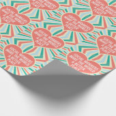 ソーシャルワーカー誕生日かわいいハートパターン ラッピングペーパー (角)