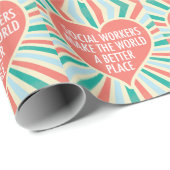 ソーシャルワーカー誕生日かわいいハートパターン ラッピングペーパー (ロールコーナー)