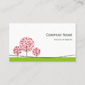 ソーシャルワーカー – かわいいピンクの願いツリーロゴ 名刺 (裏面)