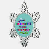 ソーシャルワーカー、クリスマスデザイン スノーフレークピューターオーナメント (右)