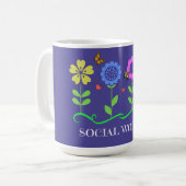 "ソーシャルワーカー" グラフィック 春の花 コーヒーマグカップ (正面左)