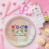 ソーシャルワーカー、パステル・スプリングタイムデザイン、 ペーパープレート (パーティー)