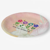 ソーシャルワーカー、パステル・スプリングタイムデザイン、 ペーパープレート (アングル)