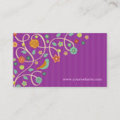 ソーシャルワーカー – パープル自然テーマ 名刺 (裏面)