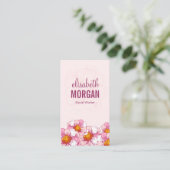 ソーシャルワーカー – ピンクブティックフラワーズ 名刺 (スタンド正面)