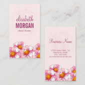 ソーシャルワーカー – ピンクブティックフラワーズ 名刺 (正面/裏面)