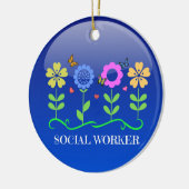ソーシャルワーカー、フローラデザイン セラミックオーナメント (左)