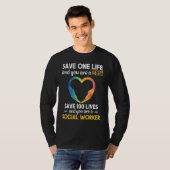 ソーシャルワーカー 命のヒーロー 社会福祉 Tシャツ (正面フル)