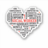 ソーシャルワーカー、学生卒業、スクールカウンセラー シール (正面)