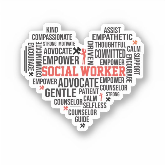 ソーシャルワーカー、学生卒業、スクールカウンセラー シール (正面)