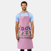 ソーシャルワーカー、春の花、 エプロン (着用した状態)