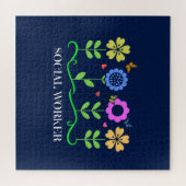 ソーシャルワーカー…花、ハート、蝶、 ジグソーパズル (横)