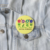 ソーシャルワーカー…花、ハート、蝶 缶バッジ (インサイチュ)