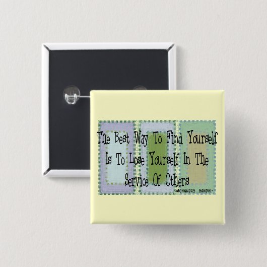 ソーシャルワーカー(Mahandas Gandhiの引用文) 缶バッジ (正面&裏面)