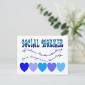 ソーシャルワーカーBLUEハート ポストカード (スタンド正面)
