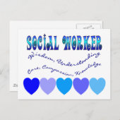 ソーシャルワーカーBLUEハート ポストカード (正面/裏面)