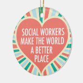 ソーシャルワーカ感動的ーのギフト セラミックオーナメント (左)