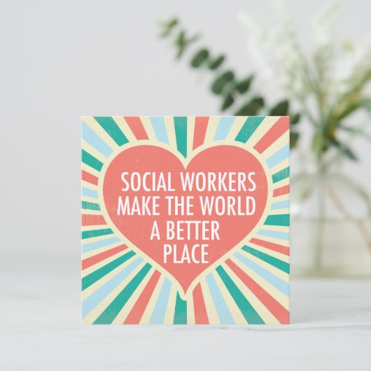 ソーシャルワーカ感動的ーハート引用文カード (スタンド正面)