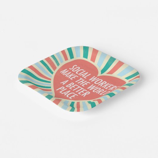 ソーシャルワーカ感動的ーハート引用文パーティー ペーパープレート (傾斜あり)