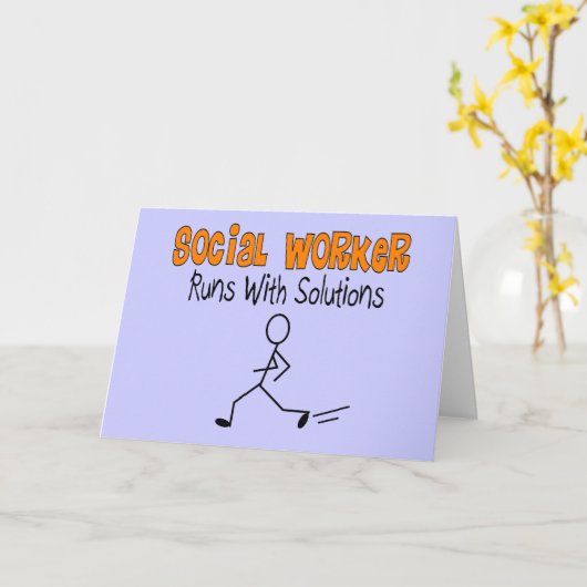 ソーシャルワーカ走ーの「ソリューション付きおもしろい」 カード (黄色い花)