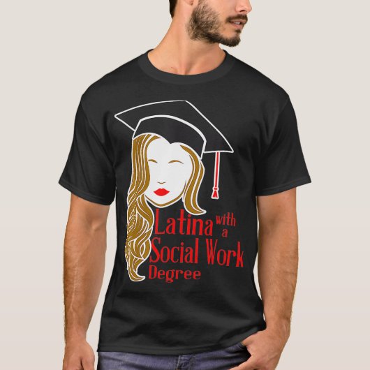 ソーシャルワークの学位を持つラテンアメリカ系女性MSWマスターズGradu Tシャツ (正面)